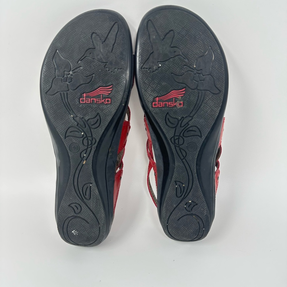 Dansko Jolie Red Strappy Leather Comfort Sandals Women's 40 - Picture 10 of 15